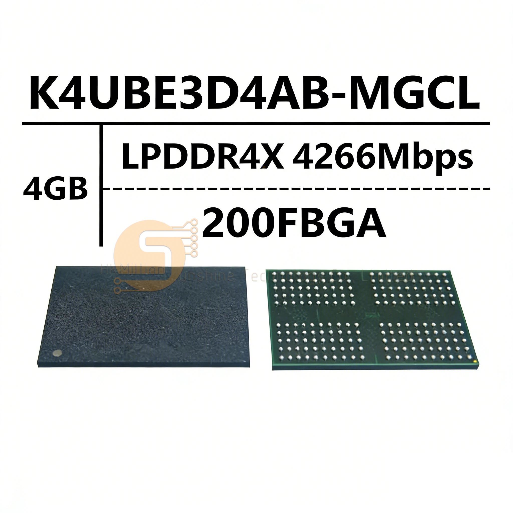 

K4UBE3D4AA-MGCR K4UBE3D4AB-MGCL Чип LPDDR4X 4 ГБ 4266 Мбит/с 32 ГБ FBGA-200, микросхема памяти