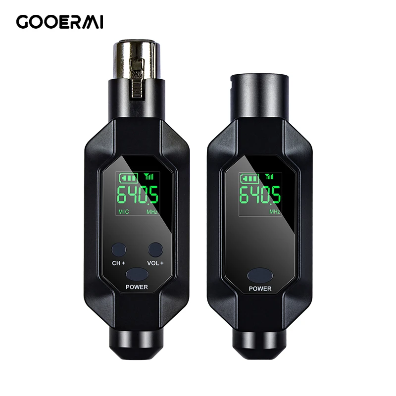 Gooermi B01 Professional UHF Wireless Mic System XLR Mic Adapter Wireless Transmitter Receiver for Dynamic Microphone Box