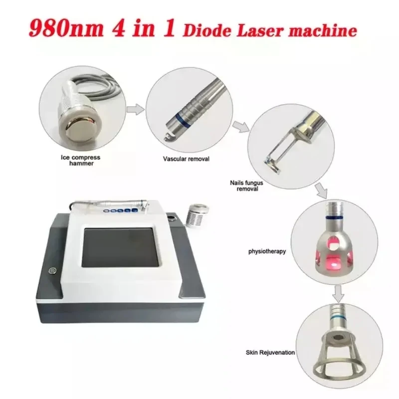 30w 4 In 1 980nm apparecchiatura di bellezza multifunzionale diodo macchina per la polimerizzazione del Varice dispositivo di rimozione delle vene del ragno del fungo del chiodo