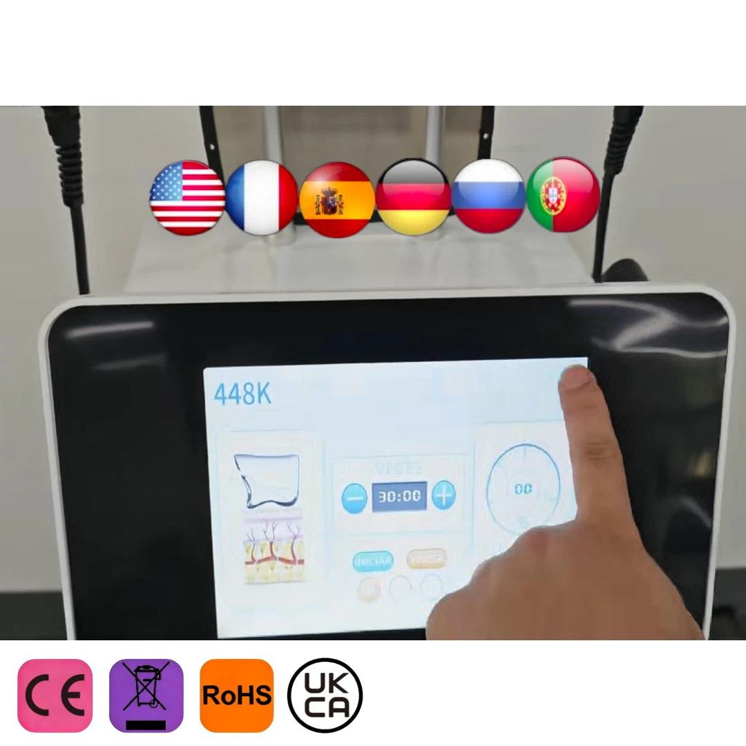 INDIBA Muscle Massager Professional 448KHZ RF Tecar Therapy RET CET Diathermy Body Sliming Machine Pain Relief Skin Tightening