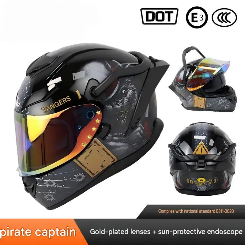 Impact‑Proof ABS Motorcycle Full Face Helmet Anti‑Fog Visor Efficient Ventilation Comfort Padding For Men All‑Weather Motorbike