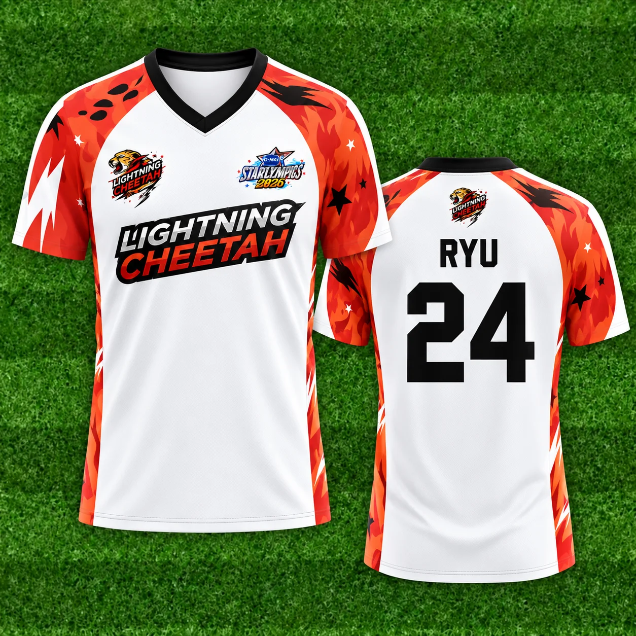 Custom GMMTV Starlympics 2026 Lightning Cheetah BASKETBALL Jersey BRIGHT MOND RYU LOUIS TESHOW SOODYACHT THAM MAC Tshirt