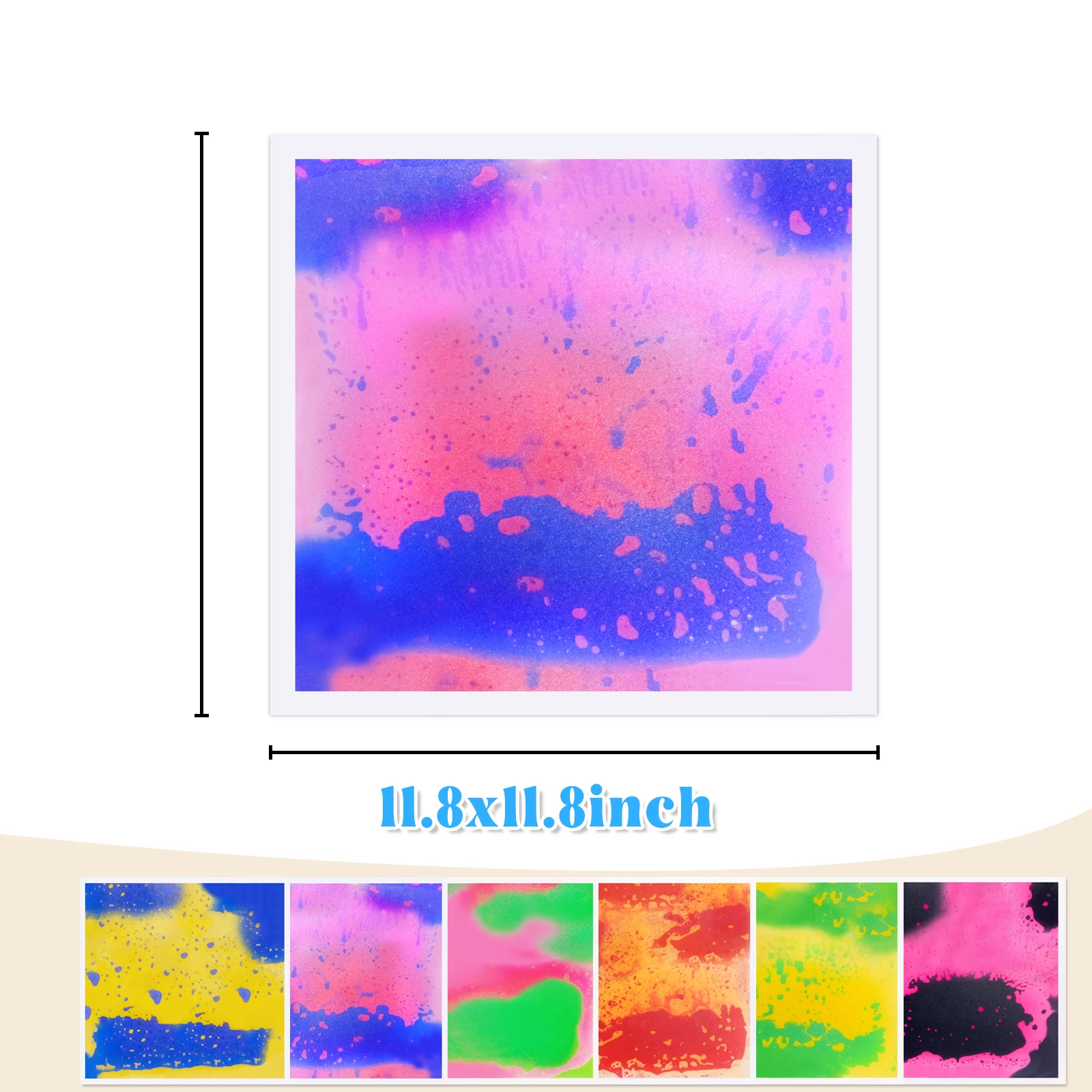 Carrelage sensoriel à peinture créative, 6 pièces, carrelage sensoriel d'intérieur, tapis de couleur liquide pour jeu sensoriel