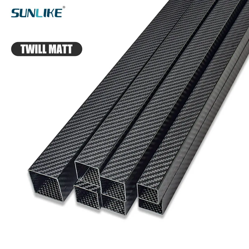 1 Piece 3K Full Carbon Fiber Square Tube Length 500mm OD: 20MM 22MM 24MM 25MM 26MM 28MM Twill Matt for Multicopter Flight Models