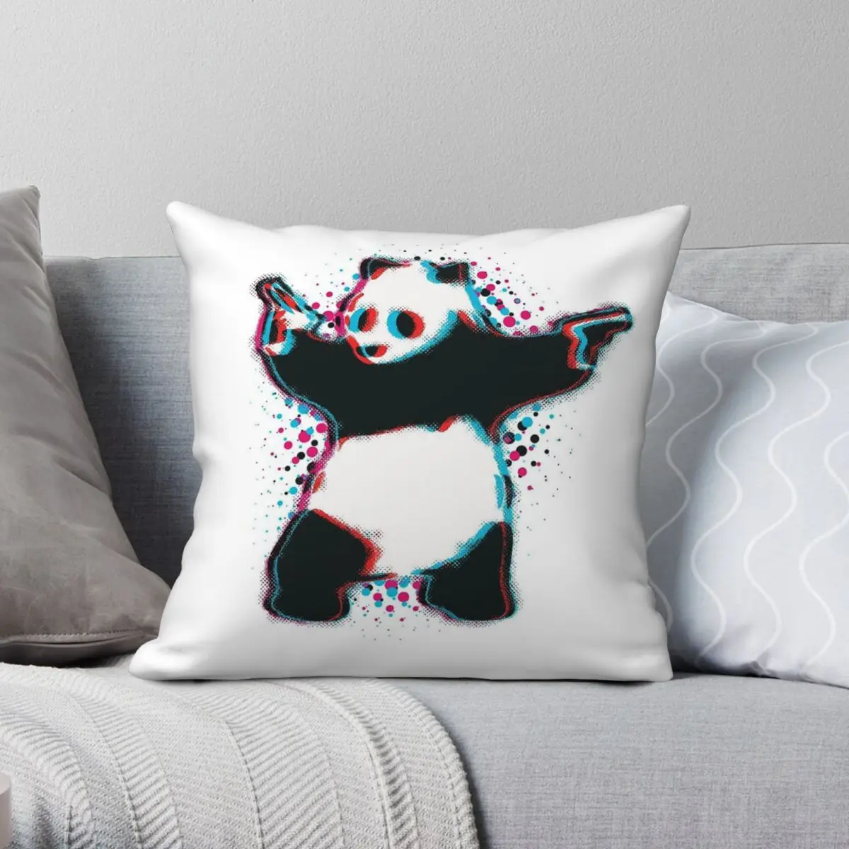 Banksy Panda With Guns Pillowcase Polyester Linen Velvet Printed Zip Decor Throw Pillow Case Sofa Cushion Cover
