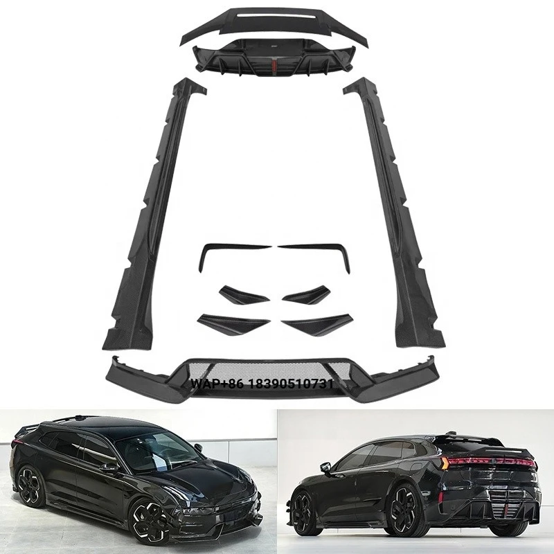 Style Carbon Fiber Car Body Kit Front Shovel Rear Diffuser Spoiler Side Skirt Suitable for