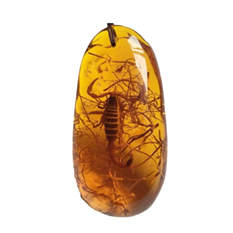 Natural Baltic Amber Necklace Men Women Healing Gemstone Fine Jewelry Butterfly Scorpion In Amber Pendant Lucky Amulet Necklaces