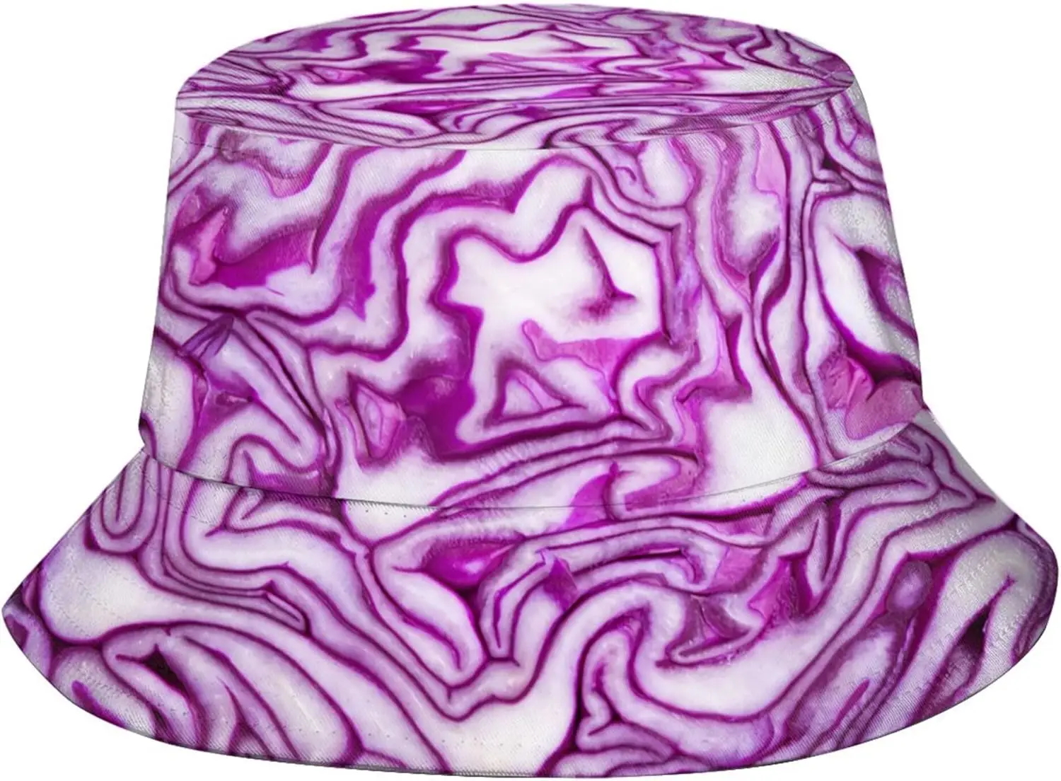 Red Cabbage Texture Funny Food Pattern Bucket Hats Outdoor Summer Fisherman Cap Travel Beach Hat Packable Sun Hat for Women Men