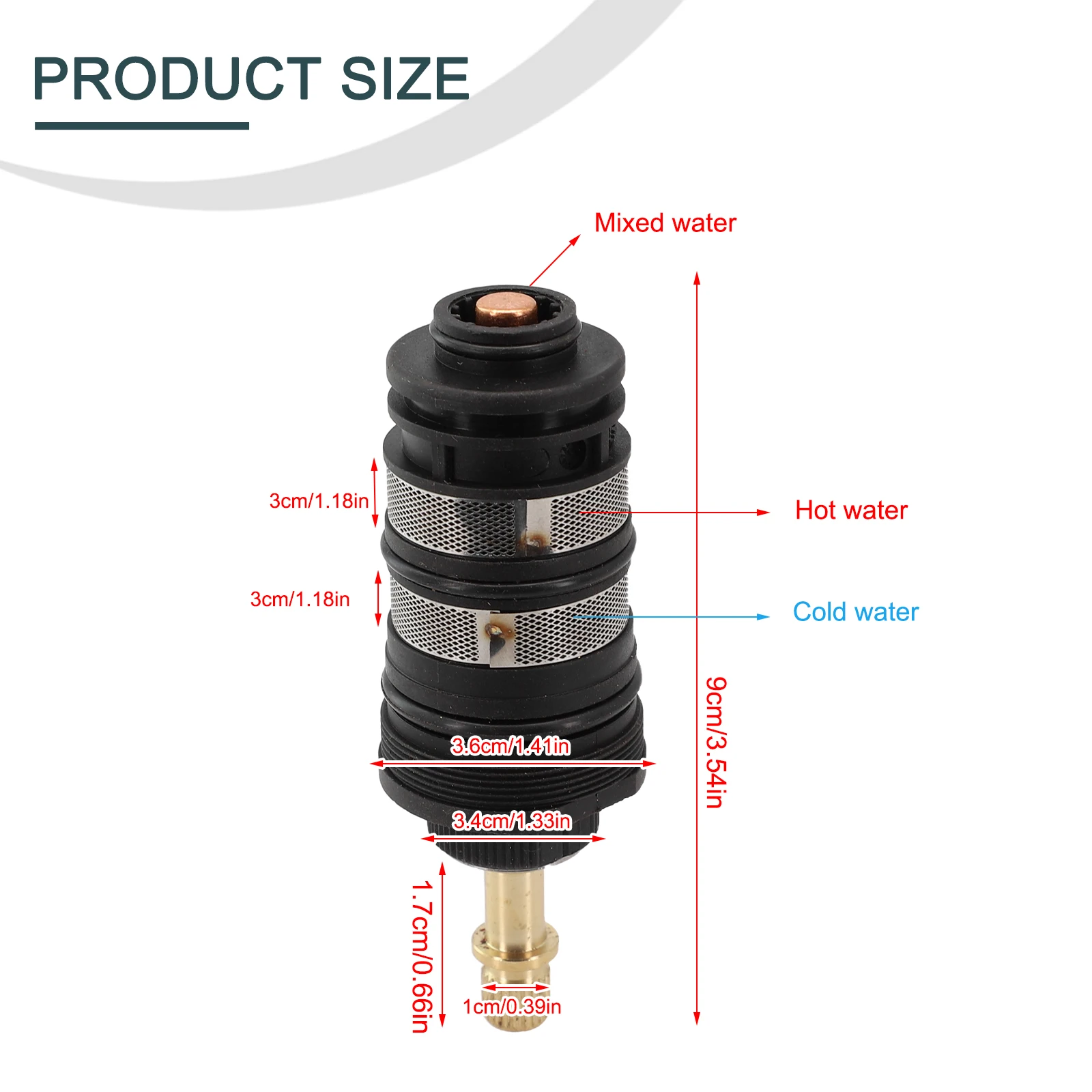 All-copper thermostatic spool designed to operate within standard hot and cold water pressure ranges for residential use