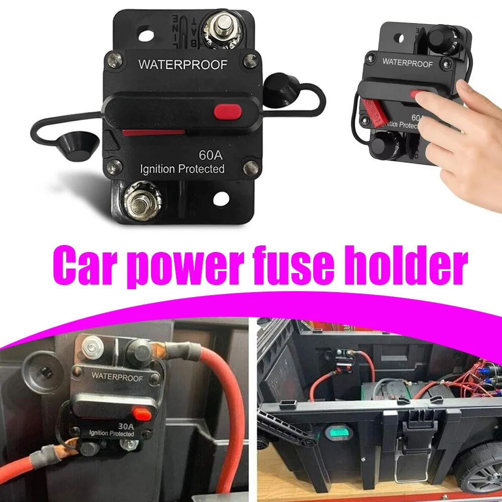 

Waterproof DC Marine Circuit Breaker Fuse Holder With Manual Reset Suitable For Boat Trolling Motors And Marine Solar Systems