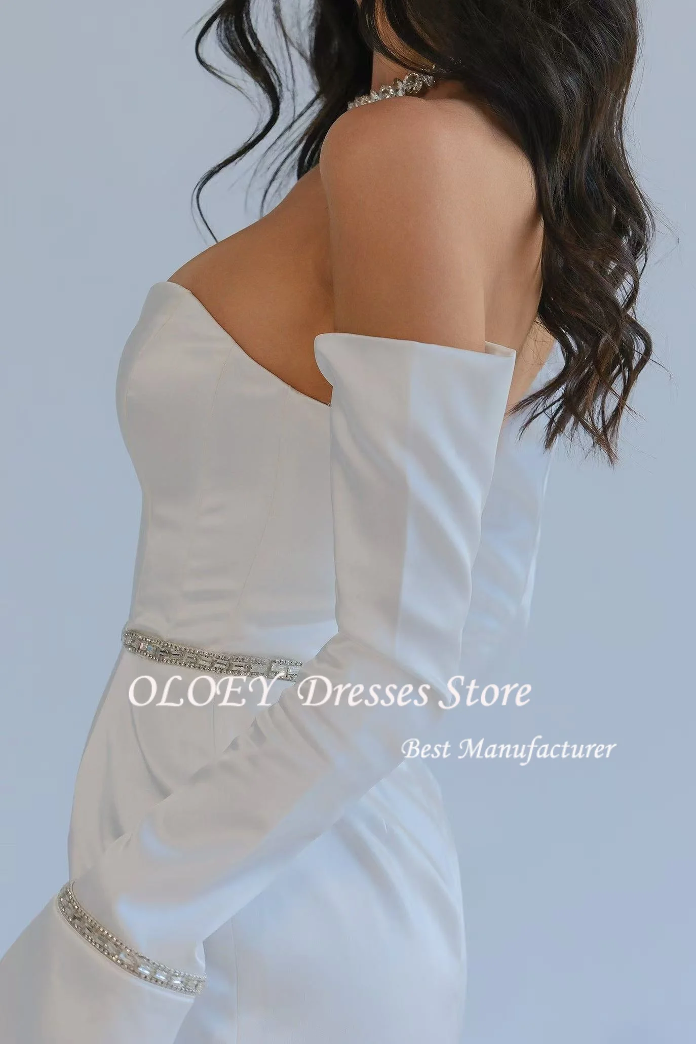 OLOEY 새틴 웨딩 파티 드레스 미니 스위트하트 새틴 무릎 위 레이스업 백 커스텀 여름 드레스 여성용