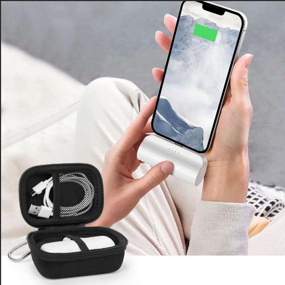 Power Bank Carry Pouch FOR ANKER For NANO 621 For iWALK Models EVA Hard Shell Shockproof Waterproof with Carabiner Zippered Lid - view 5
