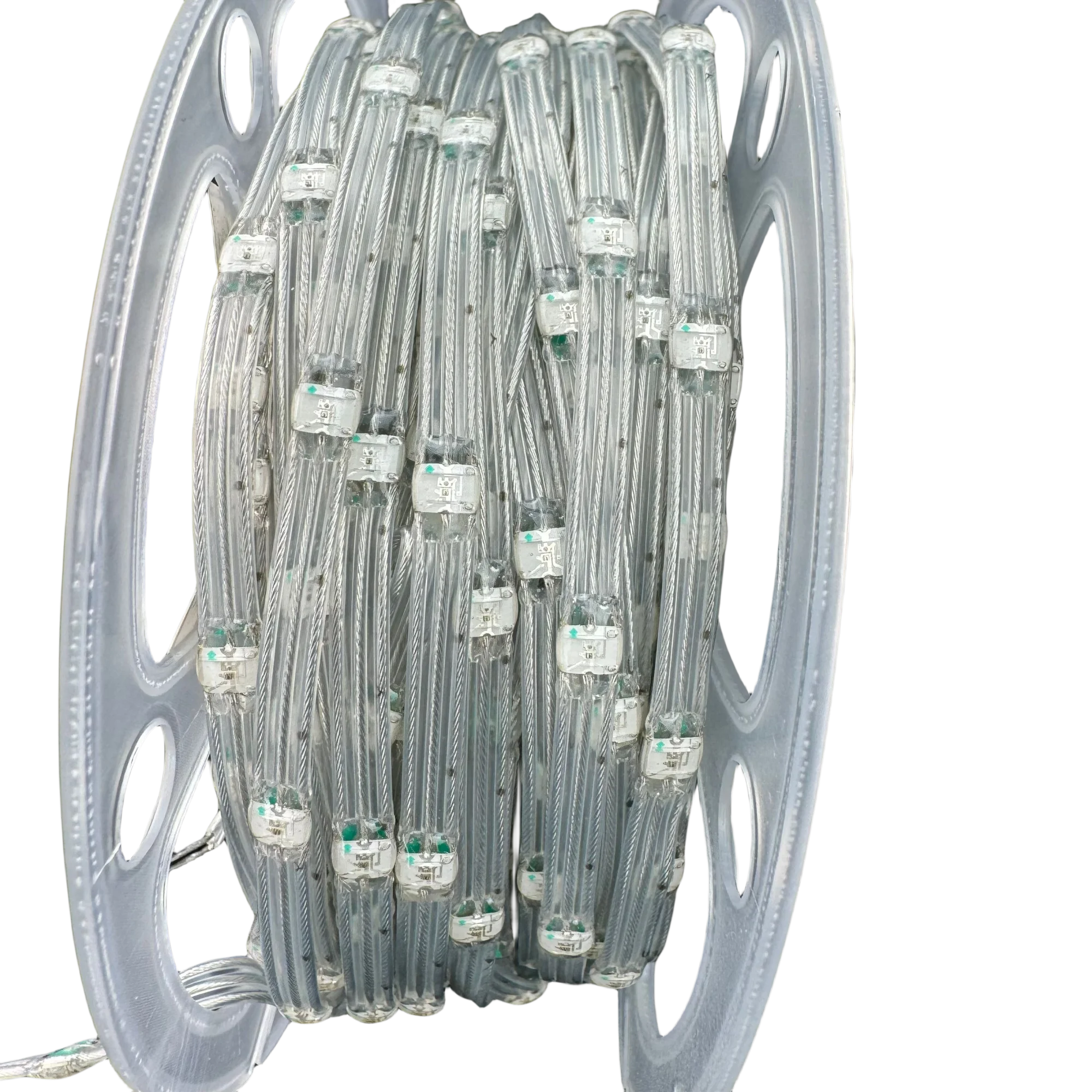 20AWG Clear Lense DC12V 1000/3000ct 5cm/10cm/15cm/20cm Pitch WS2811 RGBIC LED Pebble Seed Pixel String Light IP67 Clear Wire