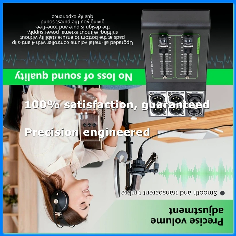 Passive Volume Controller Precise Volume Adjustment Plug Play Stereo Input & Output Electronic Musical Instrument Parts-DTA9