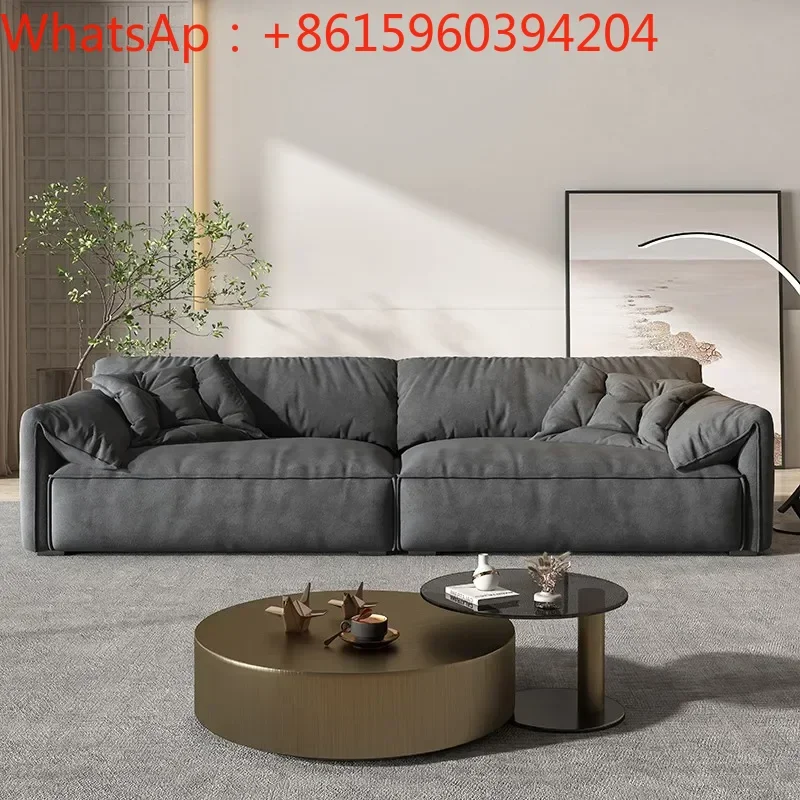 Elephant ear sofa Cream Modern simple living Room small Household straight Row non-washing Technology cloth sofa