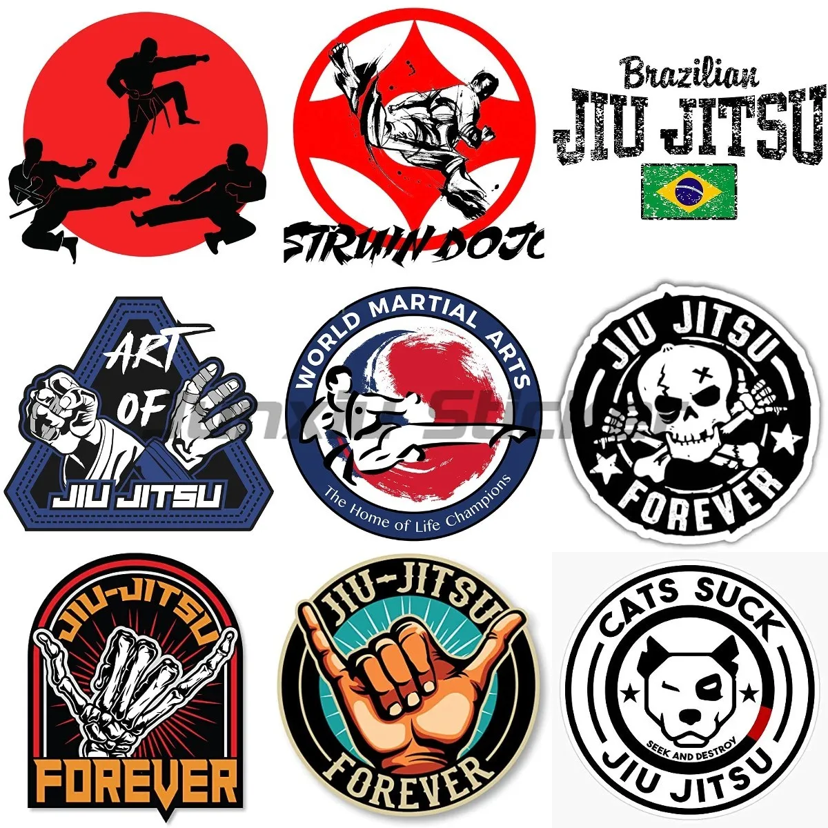 Creativity Jiu Jitsu Stickers Personality Waterproof Decoration Accessories  Van Bicycle Car Window Laptop Wall Room Decals