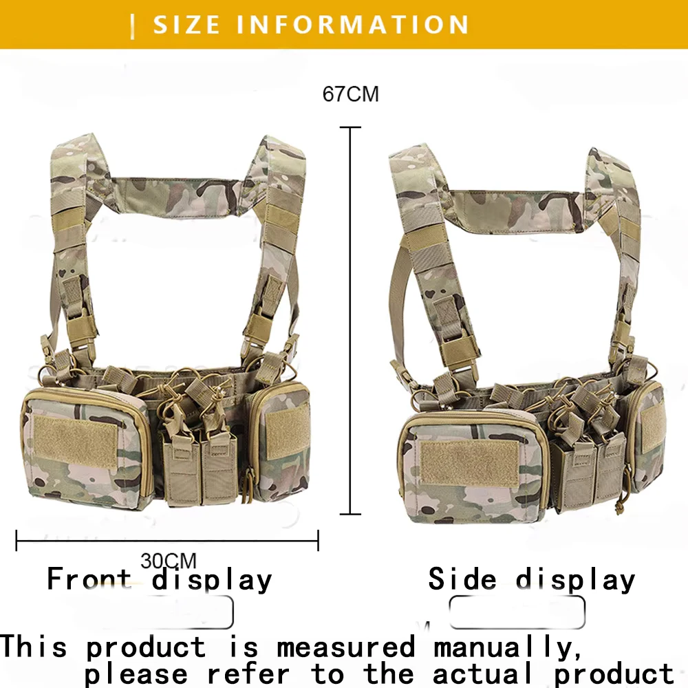 Tactical Practical Chest Vest Training Vest Multifunctional Camouflage Strap with Multi-Pocket Outdoor Camping CS Match Pack