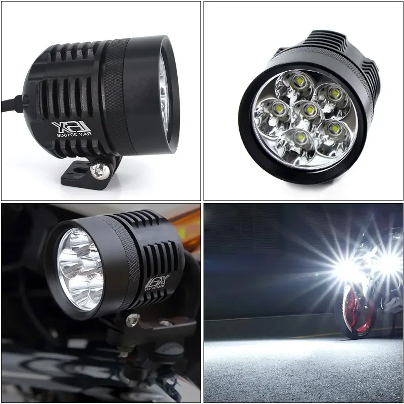 1PC Motorcycle headlight Auxiliary lamp led motorbike spotlight accessories Working Fog Lamp Moto DRL spot head lights 12V