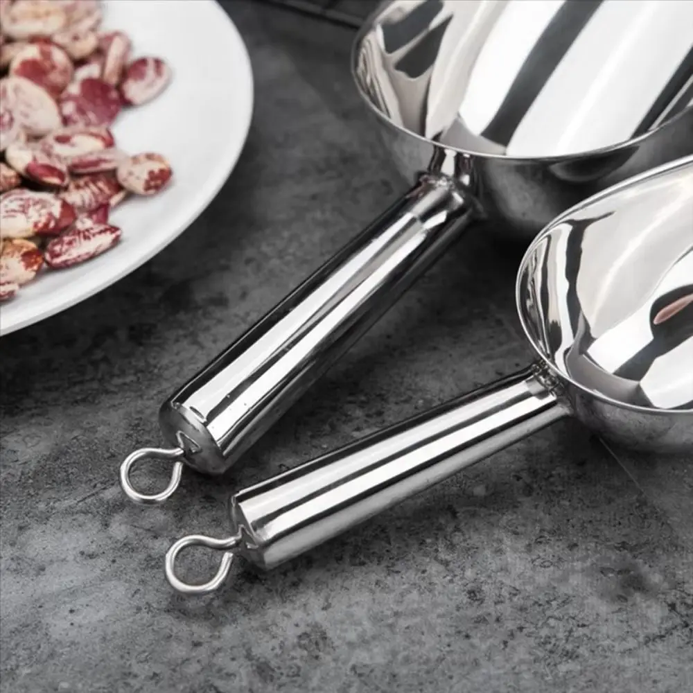 

Heavy Duty Stainless Steel Ice Shovel 8/9/10/11/12in Multi-Capacity Dry Goods Shovel Durable Tail Hanging Hole Candy Ice Scraper