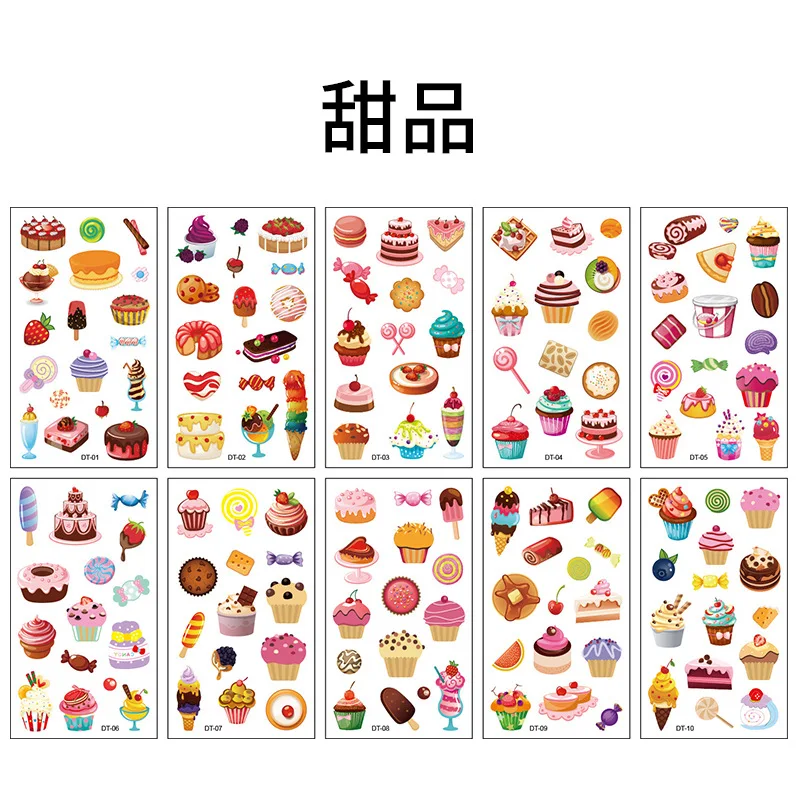 10 stücke kinder Tattoo Aufkleber Kinder Spielzeug Kreative Meerjungfrau Cartoon Nette Temporäre Aufkleber Gesicht Wasserdichte Tattoo Aufkleber-2