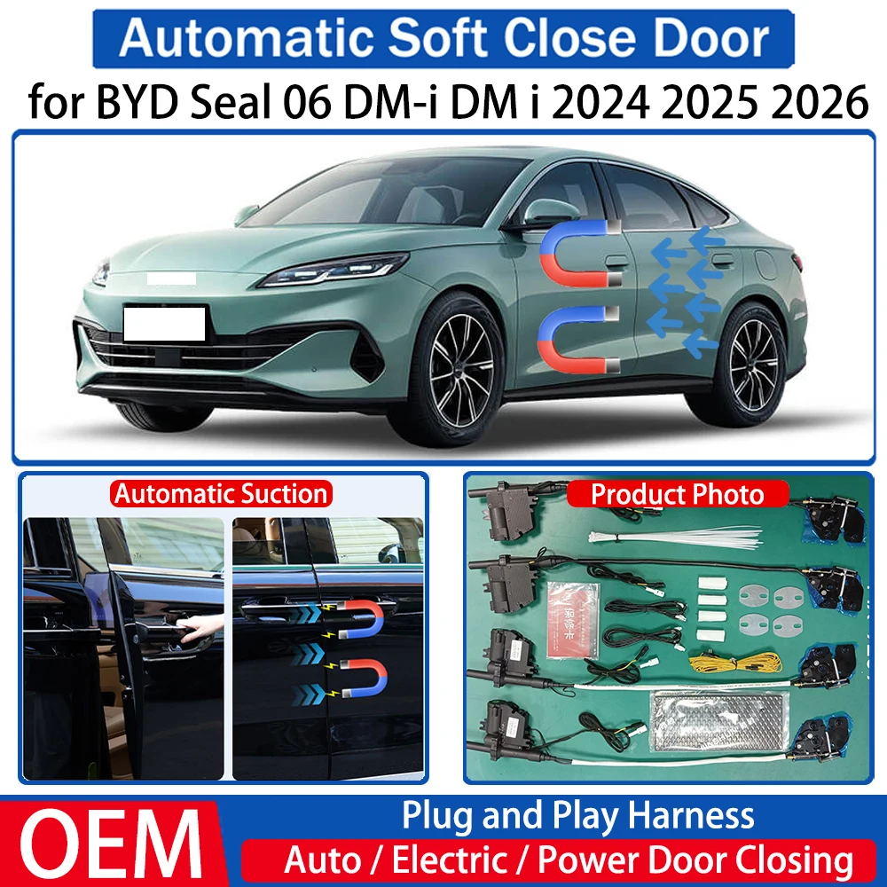

ZJCGO for BYD Seal 06 DM-i DM i 2024 2025 2026 OEM Car Automatic Soft Close Door Electric Suction Kit Auto Power Closing System