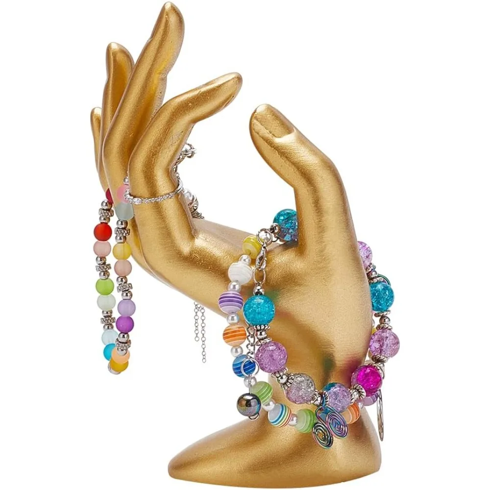 Hand Jewelry Display Holder Gold OK Shaped Hand Ring Jewelry Organizer Stand Watch Stand Support Holder for Earring Ring