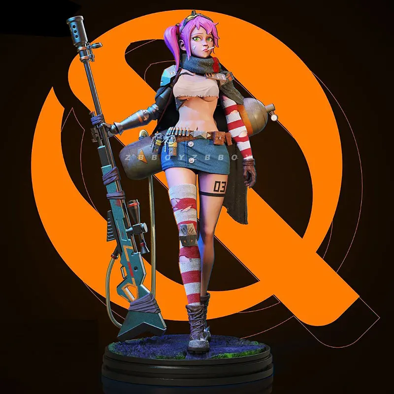 

1/24 75 мм 1/18 100 мм наборы моделей из смолы, фигурка девушки-охотника, неокрашенная, без цвета, 1/24, 75 мм, фигурка 845