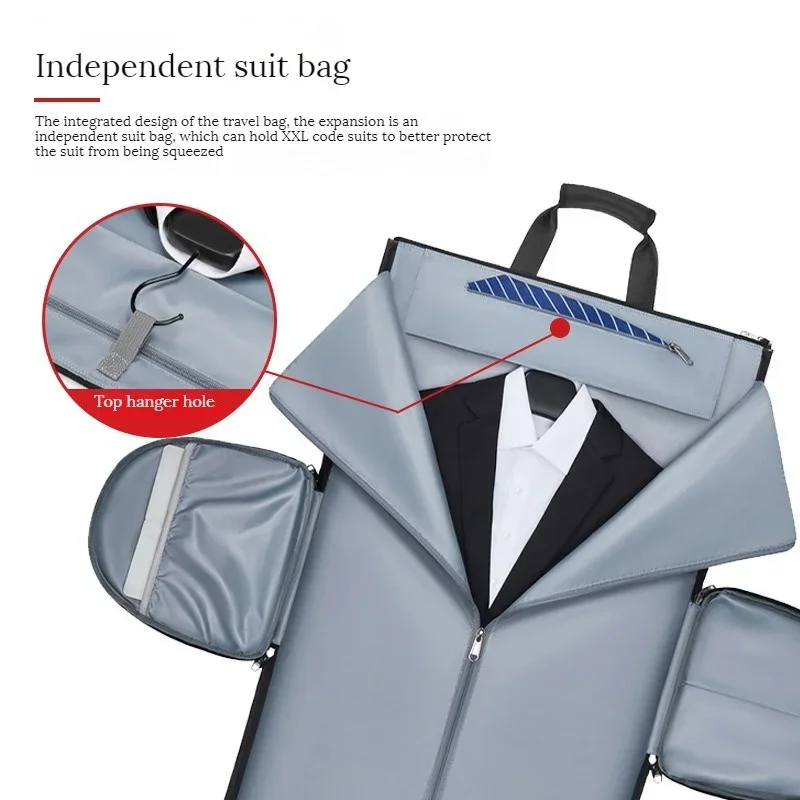 Suit Bag Large Capacity Travel Luggage Bag Formal Suit Folding Organiser Dry Wet Storage Bag with Separate Compartments