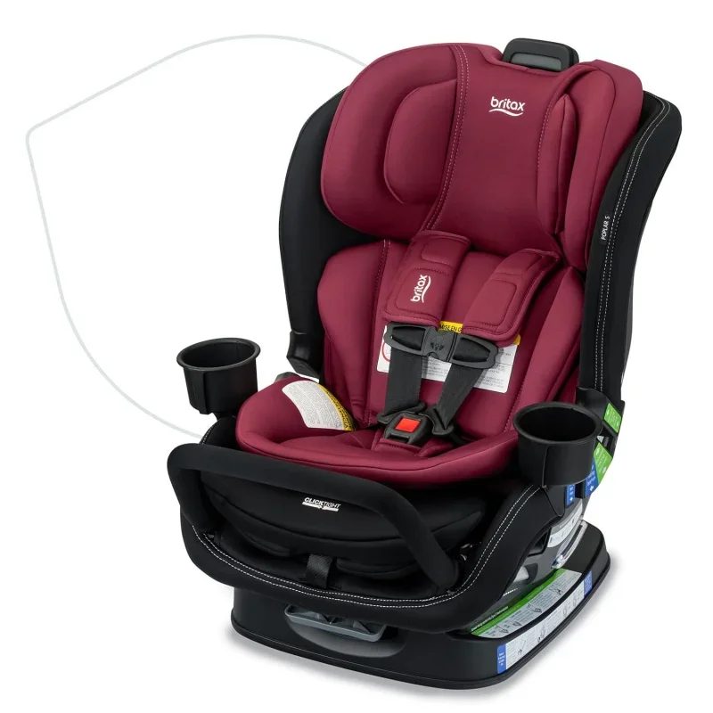 Poplar S Convertible Car Seat, 2-in-1 Car Seat with Slim 17-Inch Design, ClickTight Technology, Ruby Onyx‎20.5 x 17 x 23.5 inche