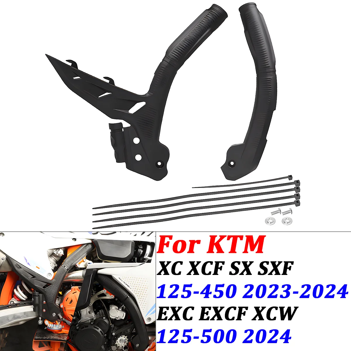 

Motorcycle Frame Guard Cover Protector for 125-450 XC SX XCF SXF 2023-2024 125-500 EXC EXCF XCW 2024 125 250 300 350 450 500