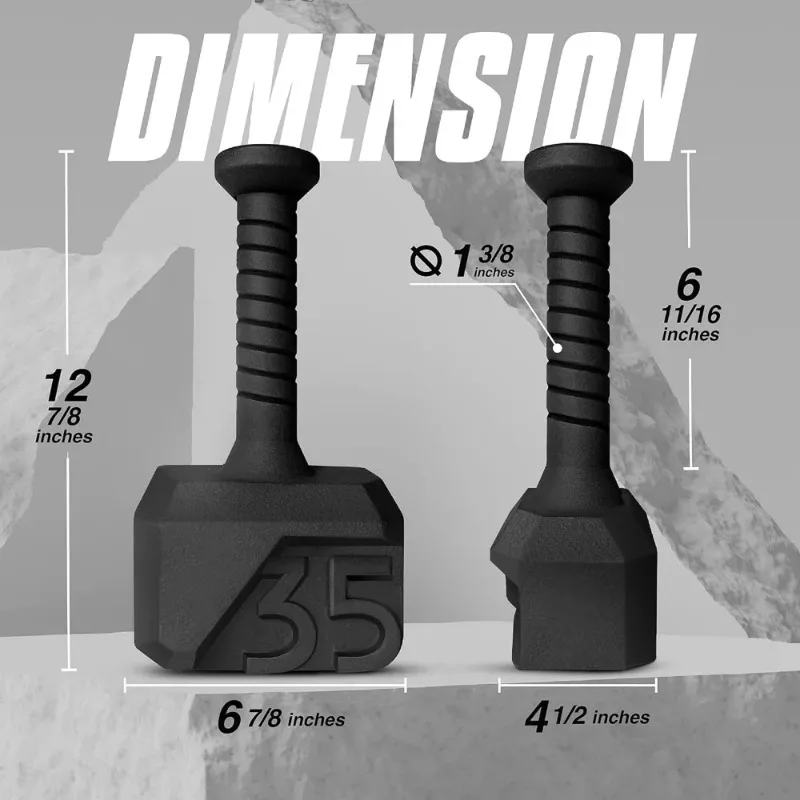 للفتيات Hammer Kettlebells 15، 25، 35 رطلاً - أوزان من الحديد الزهر ومقبض مطلي بمسحوق مضاد للانزلاق - صالة الألعاب الرياضية لتدريبات القوة في صالة الألعاب الرياضية #6