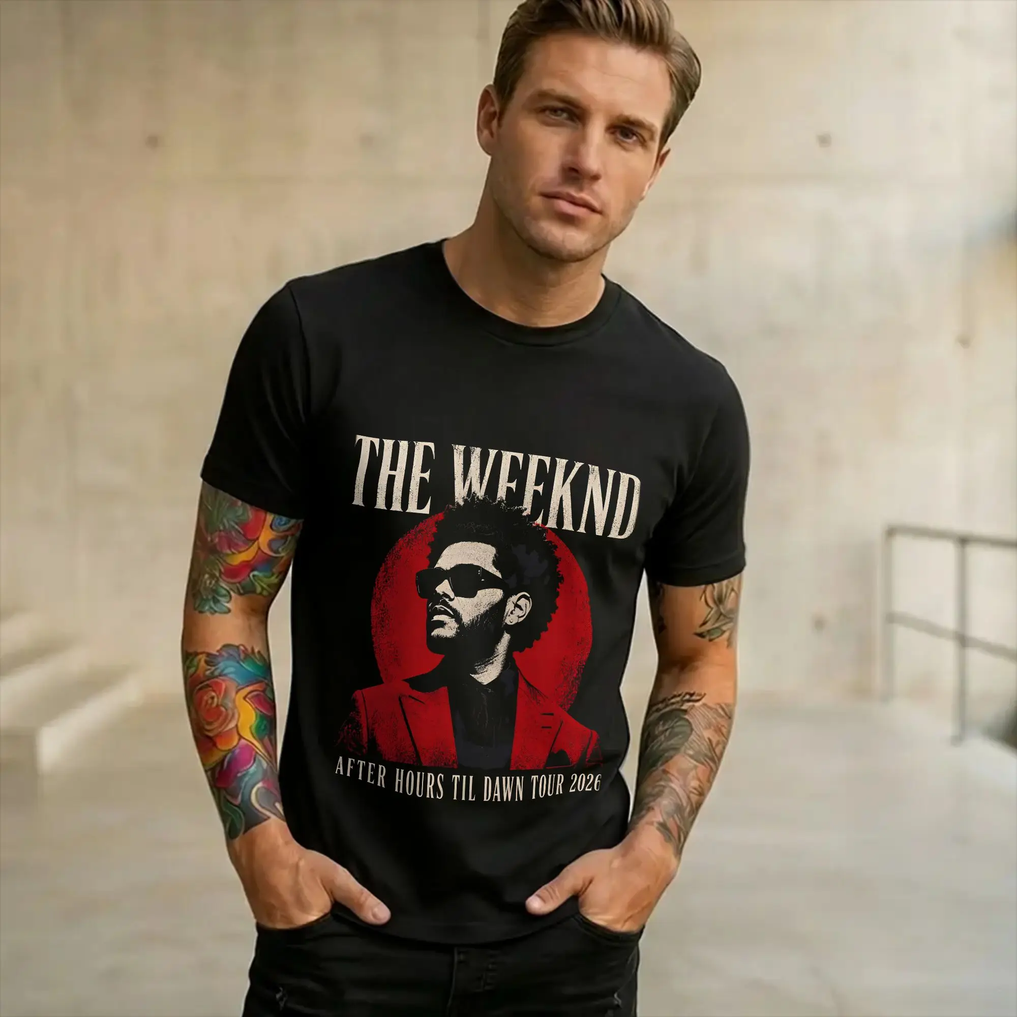 The Weeknds After Hours til Dawn Stadium Tour 2026  Tee Shirt for Men Women Printed T Shirts  Cotton Clothing