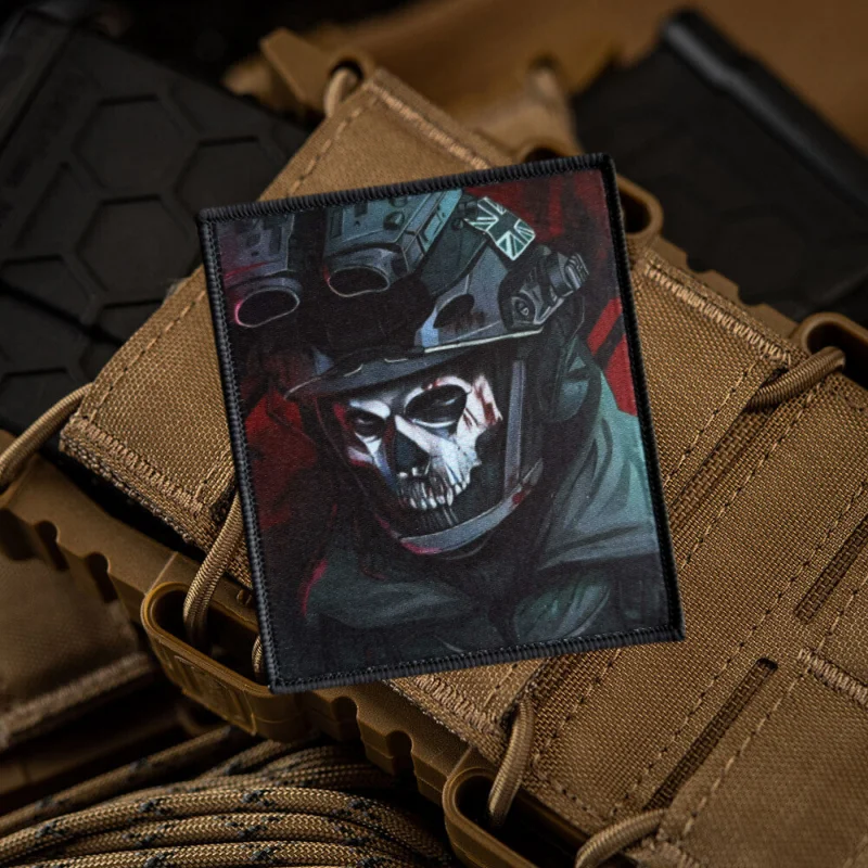 Call of Duty Ghost Mask Patch Skeleton Soldier Morale Badge ArmbandMilitary Print Patch for Clothing Tactical Backpack Stickers