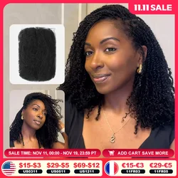 QVR Afro Kinky Bulk Human Hair 1PC Kinky Curly Bulk QVR Braiding Hair For Braiding DreadLock 50g Hair Extentions Natural Color
