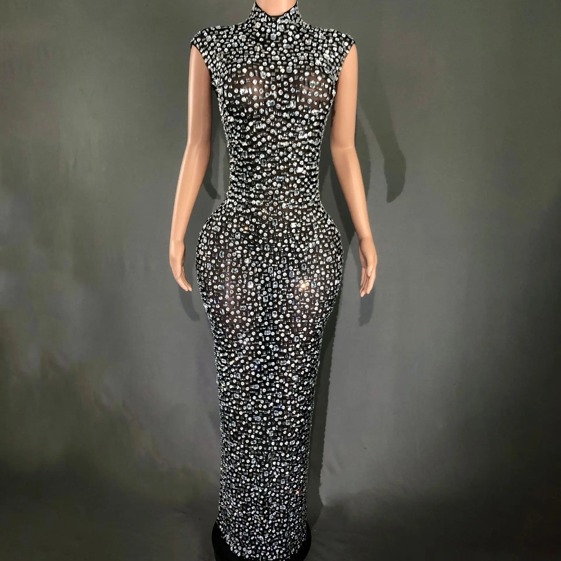 

Slim-fit Long Sleeveless Long Dress Cheongsam Split Robes De Soirée Haute Qualité Black Prom Dresses Luxury Birthday Dress Woman