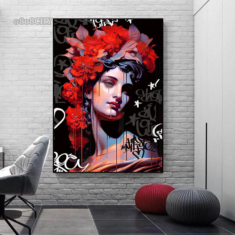 Vandal Goddess Helena Pietà Street Graffiti Art Posters Canvas Print Painting Figure Sculpture Statue Wall Art Mural Home Decor