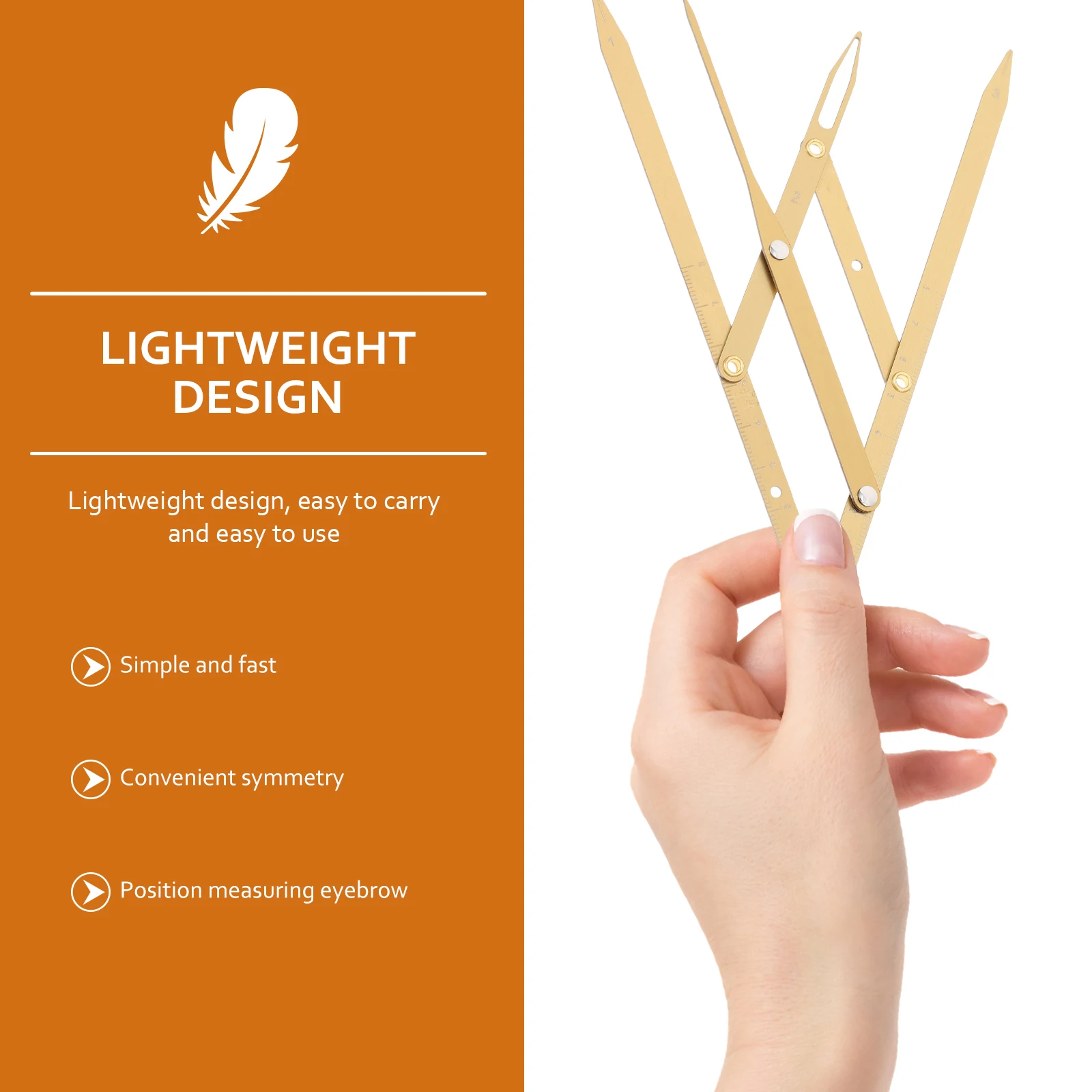 

1Pcs Adjustable Stainless Steel Eyebrow Ruler Sliding Golden Ratio Measuring Tool for Eyebrow Positioning Tattoo Microblading