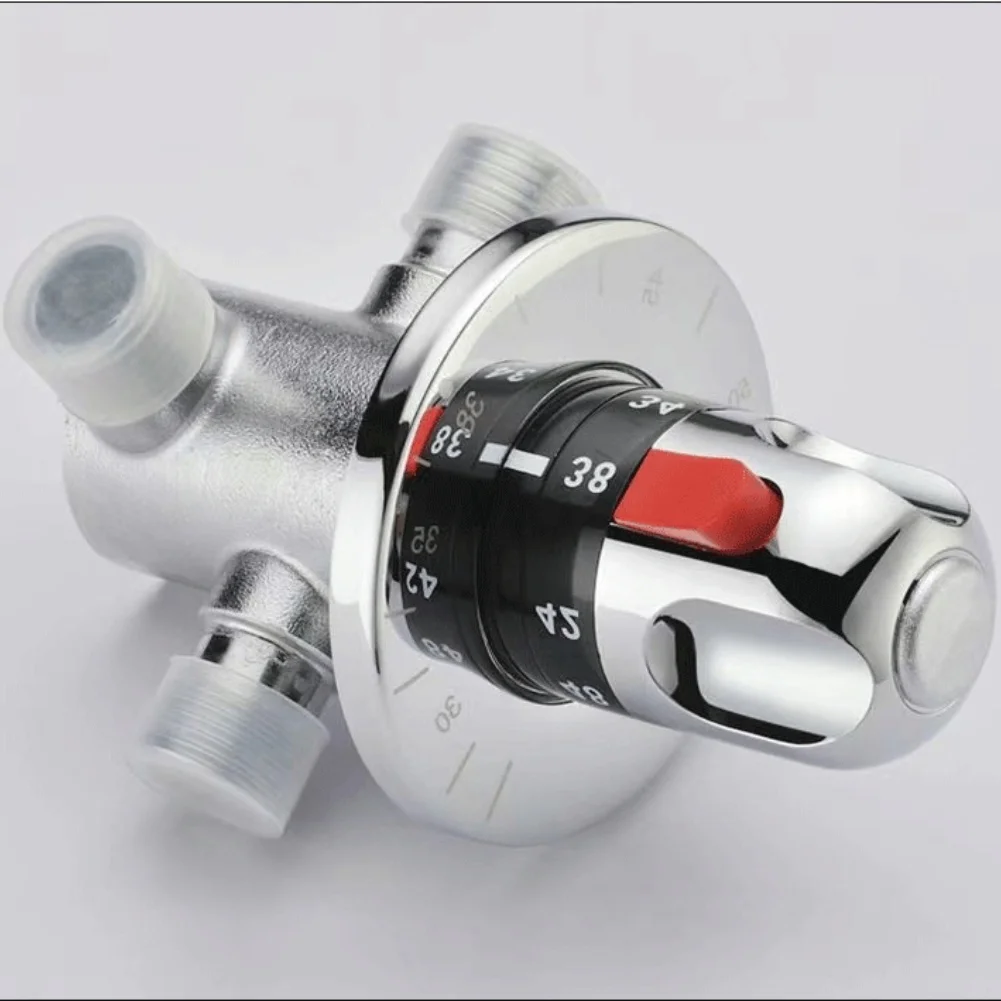 

Thermostatic Valve Mixing Valve Brass Thermostatic Valve Compatible With Water Heaters Easy Installation Integrated Filter Net