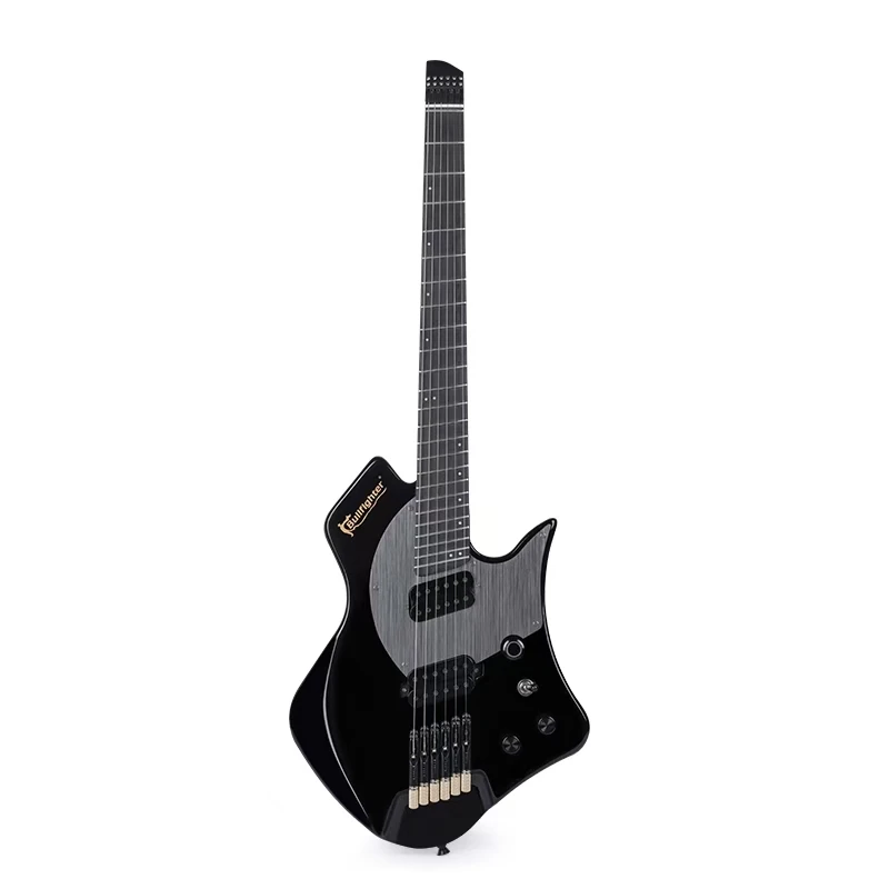 D-350 Bullfighter Musical Instruments 24 Fanned Frets Okoume Body Bone Nut Matte & Glossy Headless Electric Guitar For Sale view 3