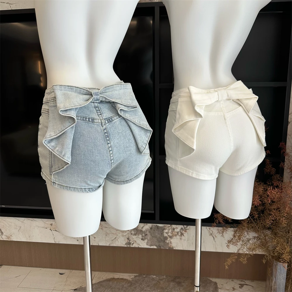 

2025 Summer Women Kpop Abi Y2k Design Cute Core Denim Shorts Low Waist 2000s Japanese Harajuku Jean Hot Pants Korean Fashion