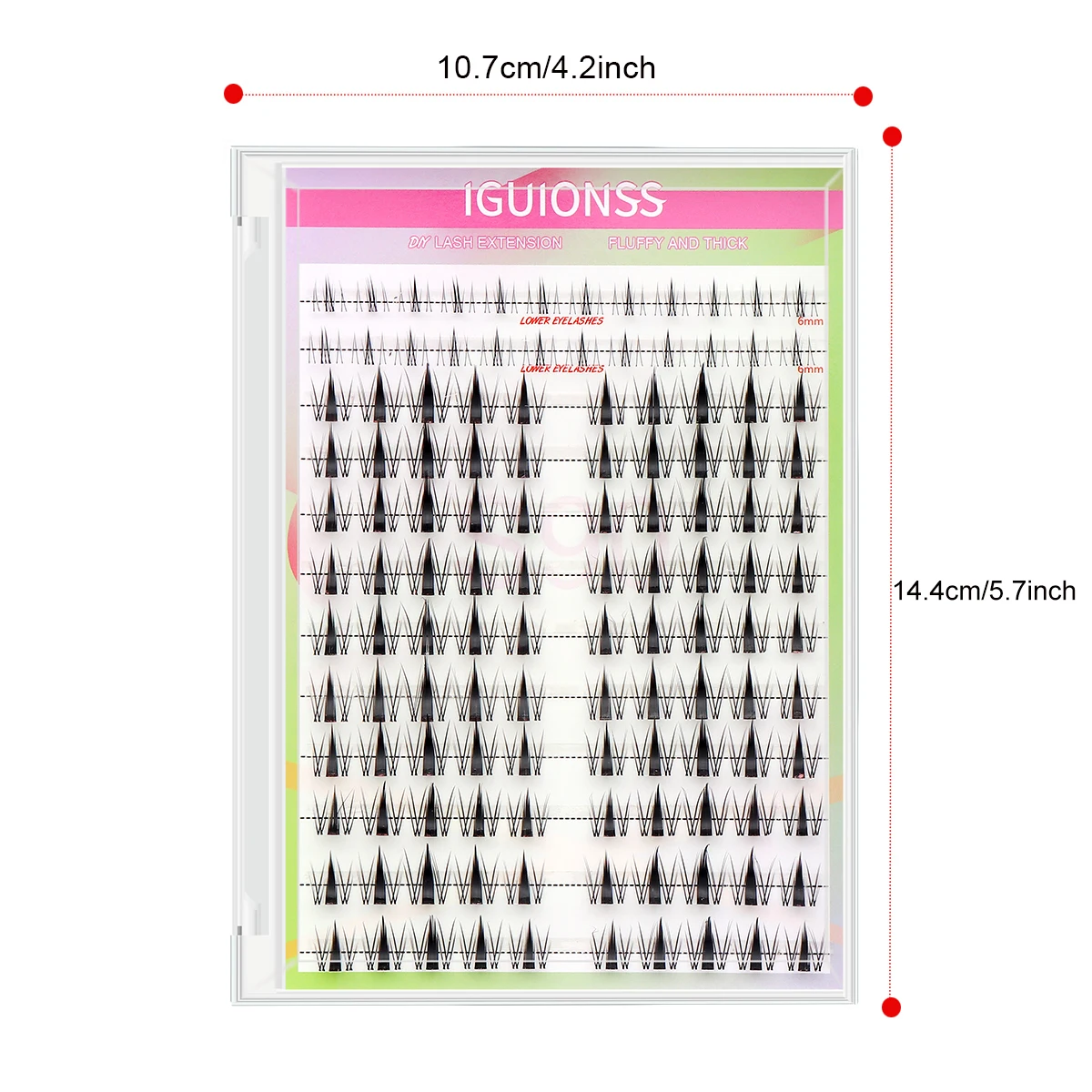 IGUIONS False Eyelash Simple Fluffy DIY Suitable for Beginners C Curvature Black False Eyelash IG06 Extended Cluster