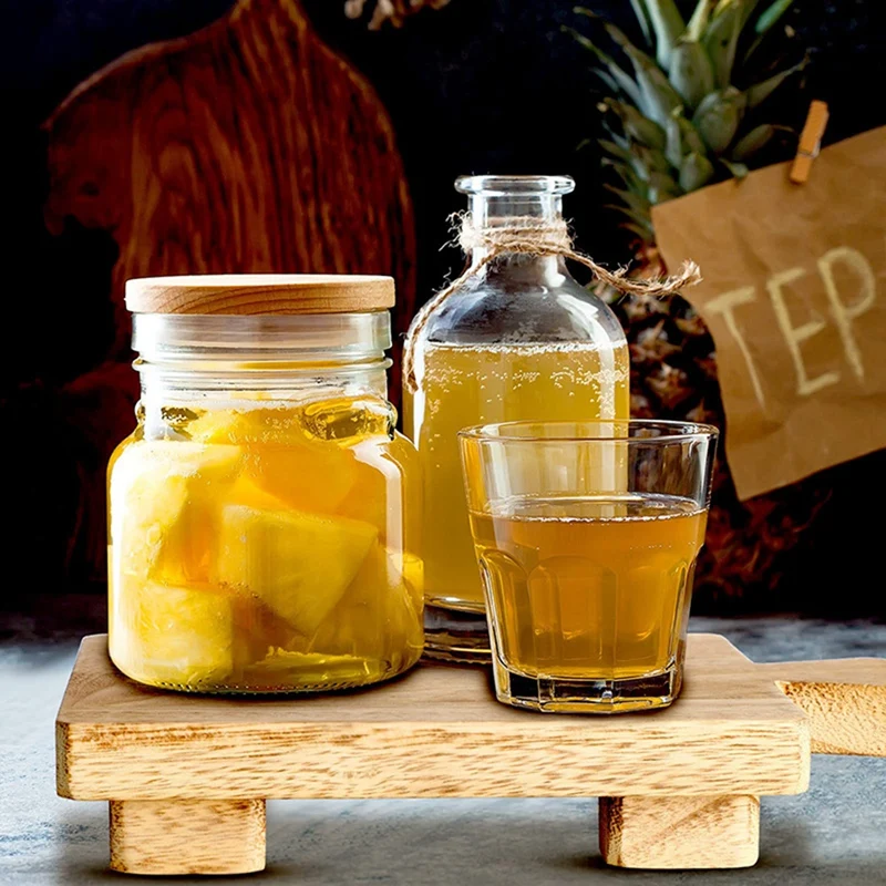 Rectangle Wood Pedestal with Handle, Small, for Bathroom Wooden Soap Tray Base