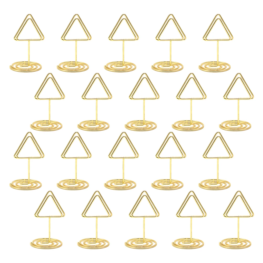 

20pcs Triangle Memo Clips Metal Card Holders Stand for Table Picture Office Christmas Decor Desktop Organizer Note Clamps