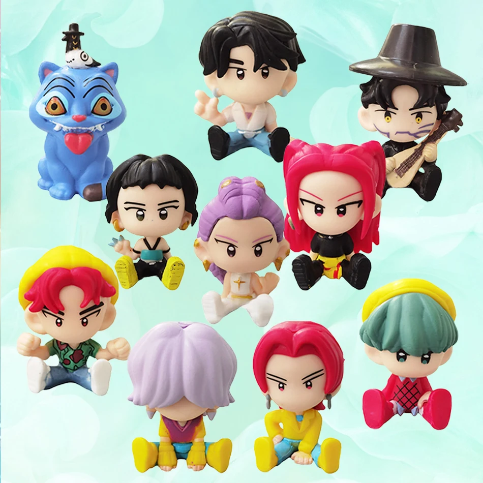

New 10Pcs/Set K-pop Figures Action Figure Toys Seated Derpys Tiger Rumi Mira Zoey Sussy Saja Boys Figurine Decoration Gift