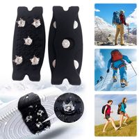 1Pair 5-Stud Anti-Skid Shoe Covers Wear-resistant Universal Silicone Grips Crampons Spikes Walking Hiking Accessories Non-Slip