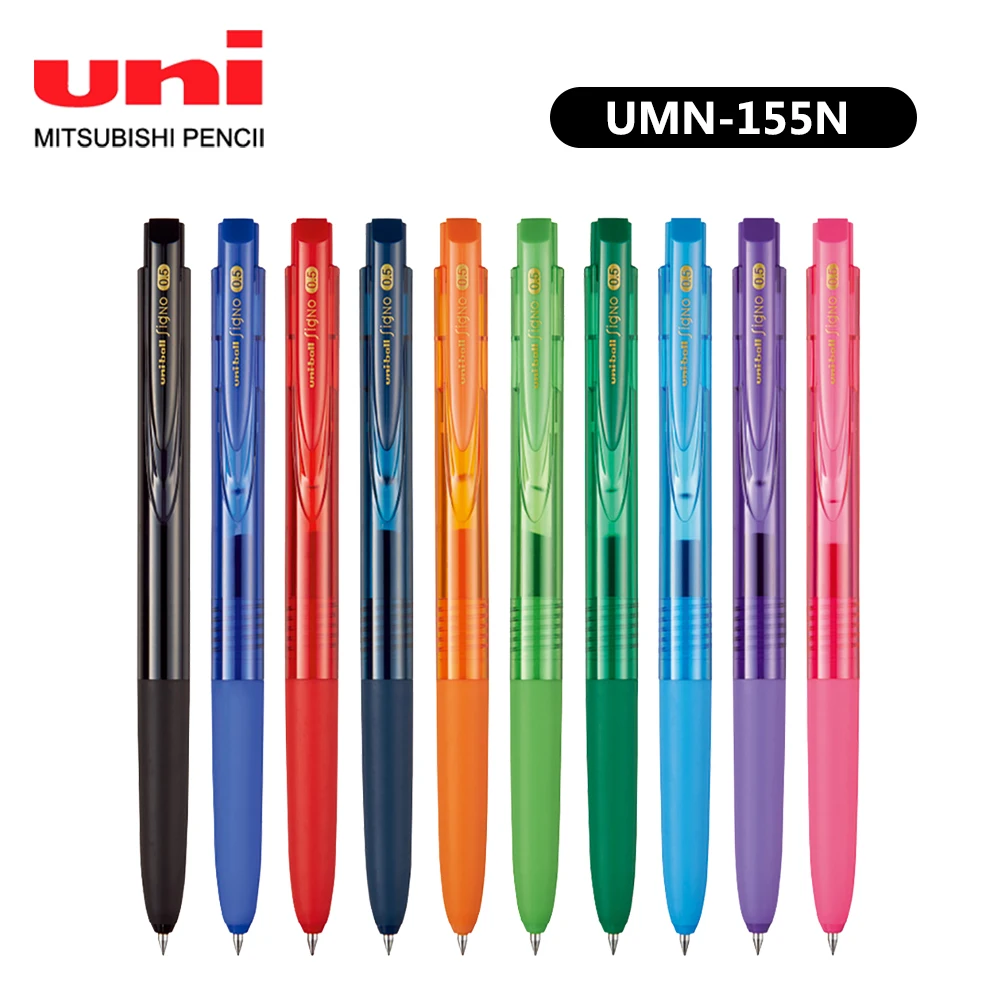 10 Stuks Uni UMN-155N Gel Pen Balpen Gelimiteerde Kantooraccessoires 0.38/0.5Mm Kleur Water Pen UMR-83/85n Navulling Briefpapier