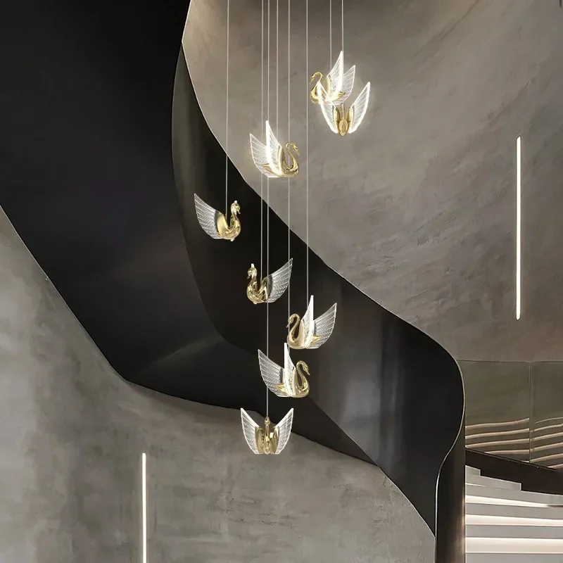 Swan Series Bedroom Chandelier Bedside Lamp Exquisite Night Light Room LED Light