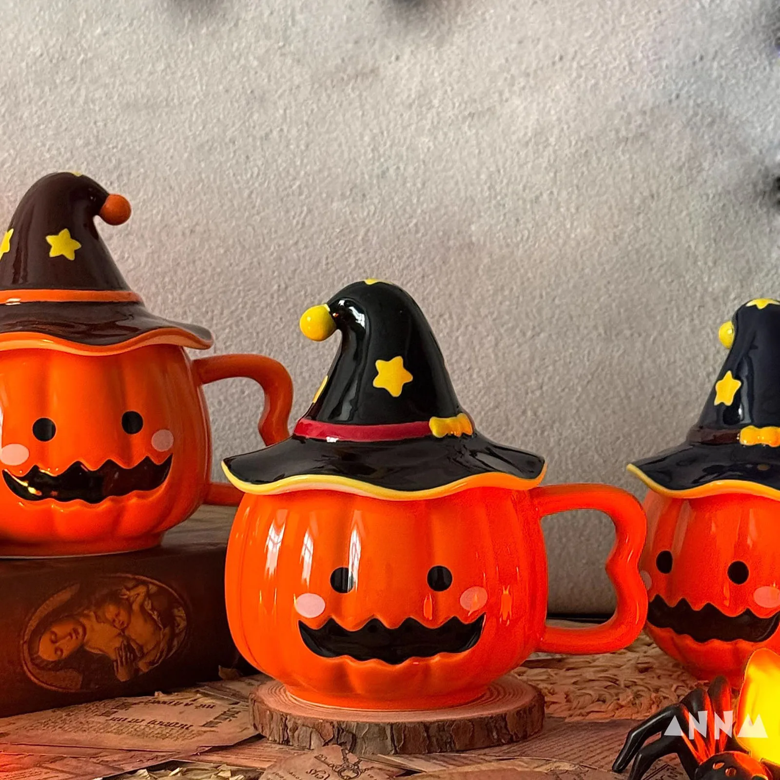 كوب اليقطين للهالوين، كوب قهوة من السيراميك مع غطاء، هدية مثالية مناسبة للأصدقاء والأطفال وأعياد الميلاد