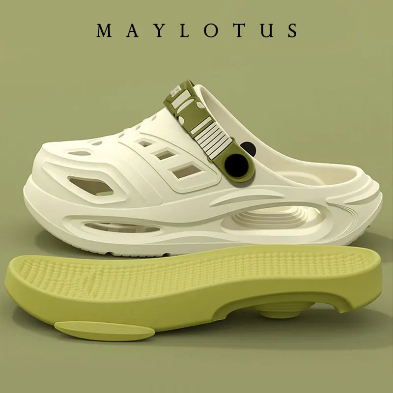 

2026 Summer Men's and Women's Cave Shoes Fashion Breathable Sandals with Removable Insoles Non-slip Cushioned Thickened Slippers