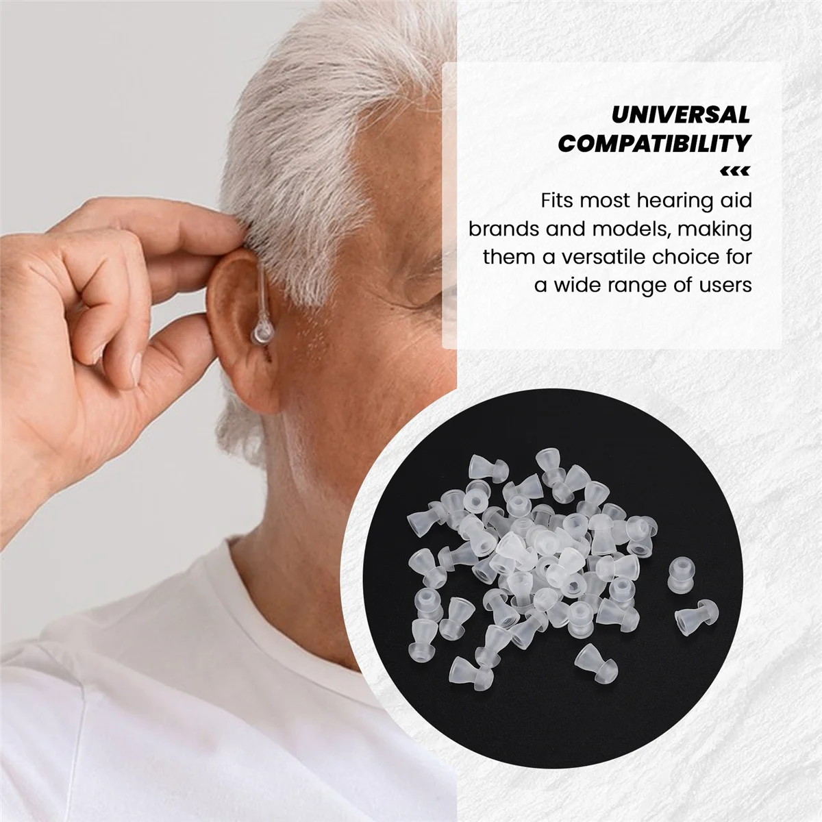 FZFZ 補聴器イヤーチップ、補聴器耳栓用ユニバーサル交換チップ、快適なフィット感と改善されたサウンド小型